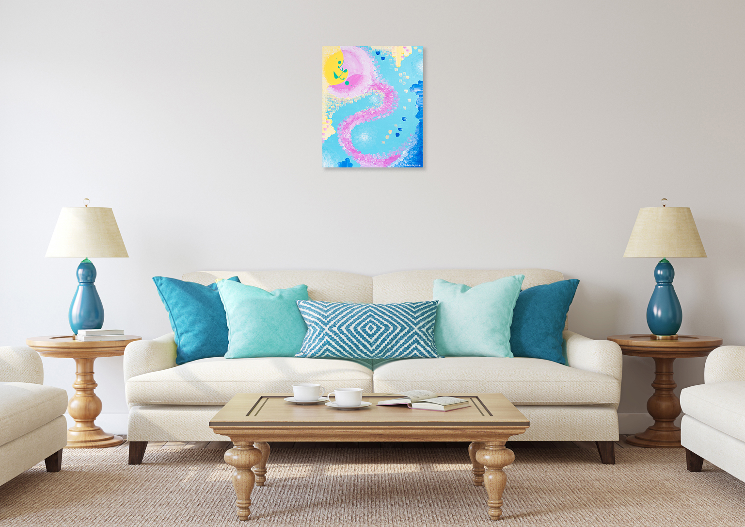 from_rigidity_to_fluidity_by_noelie_ceyral_with_white_sofa_turquoise_cushions