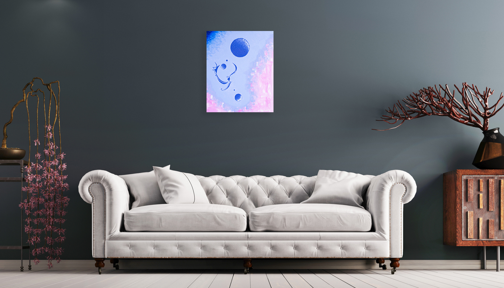 healing_the_core_wound_of_rejection_by_contemporary_artist_and_painter_noelie_ceyral_with_dark_background_white_sofa