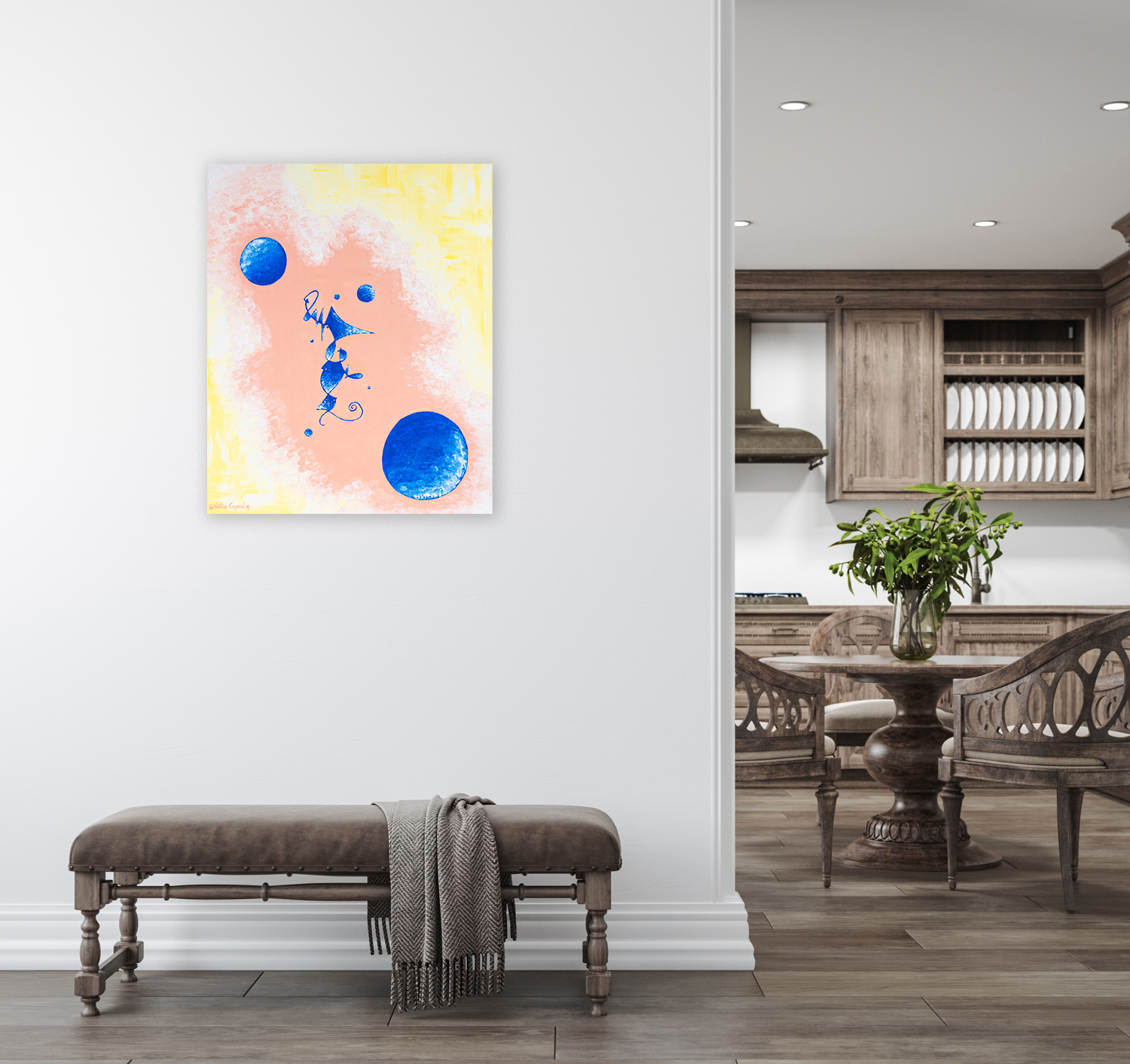revealing_what_has_been_silenced_by_noelie_ceyral_with_little_bench_with_wooden_kitchen_background